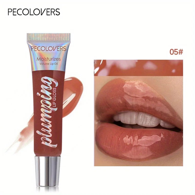 Shimmer Lip Oil Tinted For Fuller Lip Effect, Collagen Lip Gloss, Moisturizing Lip Care Extreme Volume Lip Essence Lips Enhancer Qme 05