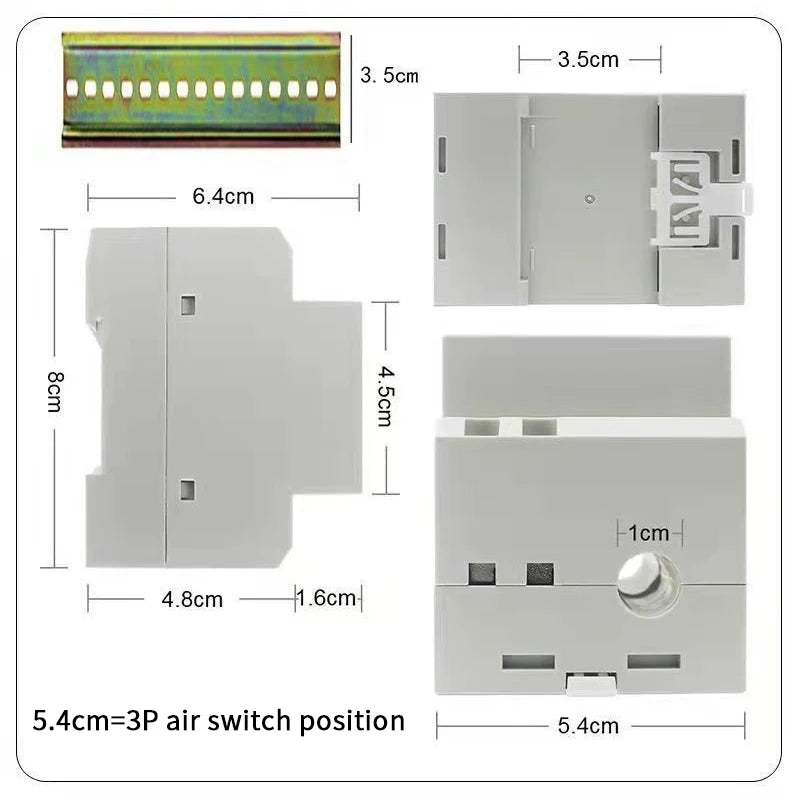 6IN1 Din Rail AC Monitor 110V 220V 380V 100A Voltage Current Power Factor Active KWH Electric Energy Frequency Meter. Qme 1set