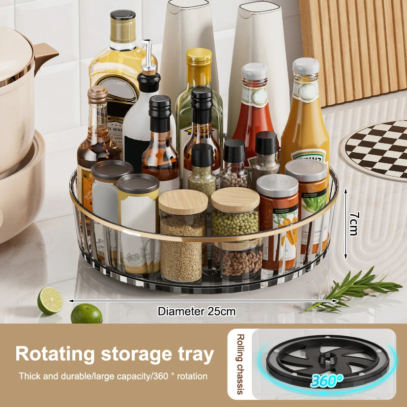 Condiments Cosmetic Perfume Organizer Desktop Storage Box 360 Qme 25cm White