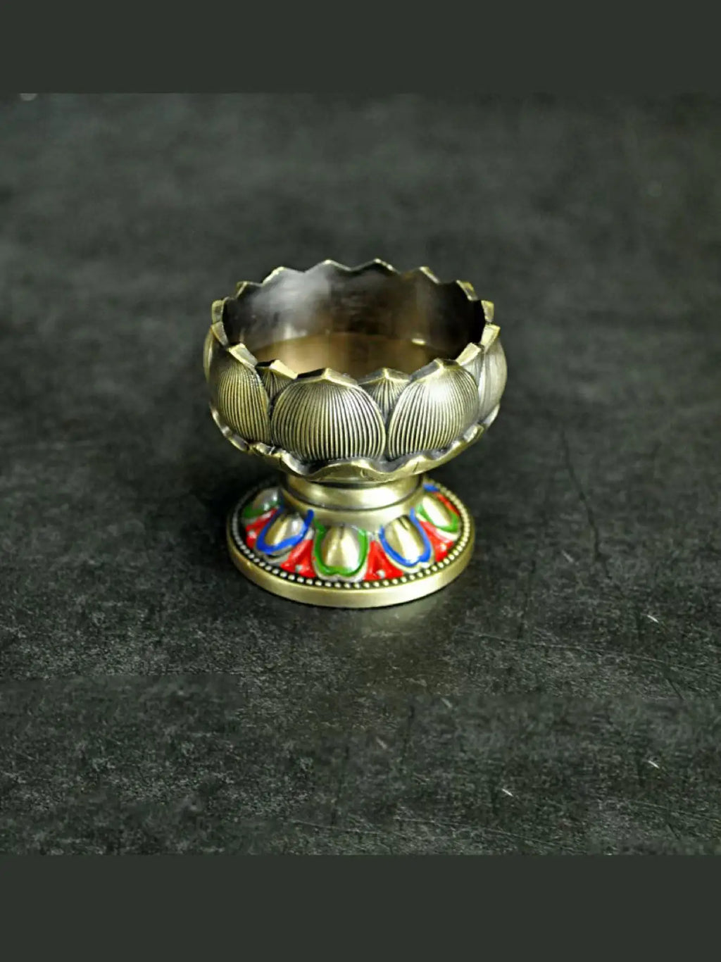 Retro Bronze Floral Candlestick Classic Religious Butter Oil Rack Qme