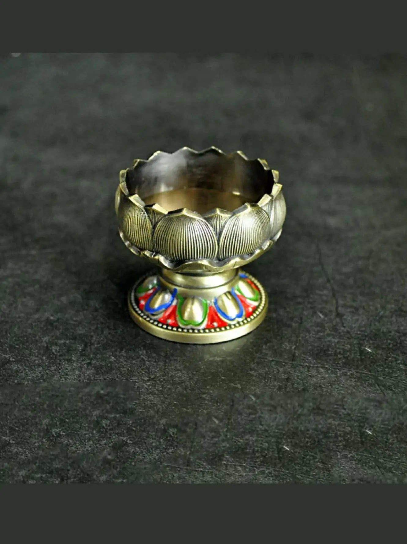Retro Bronze Floral Candlestick Classic Religious Butter Oil Rack Qme