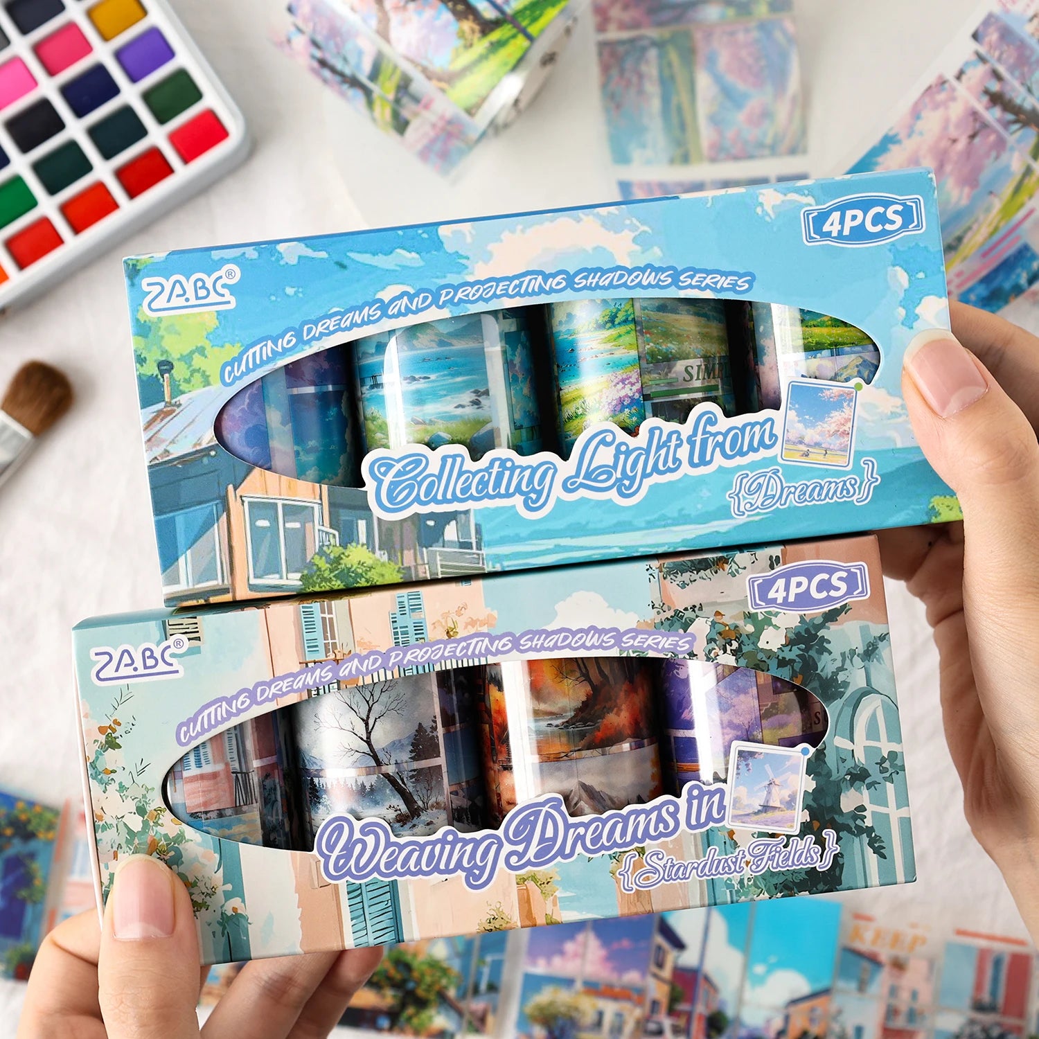 4Rolls 200cm PET Washi Tape Set Flower Scenery Decorative Tape for Plant & Flower Lovers Aesthetic Diary Stationery Stickers Qme