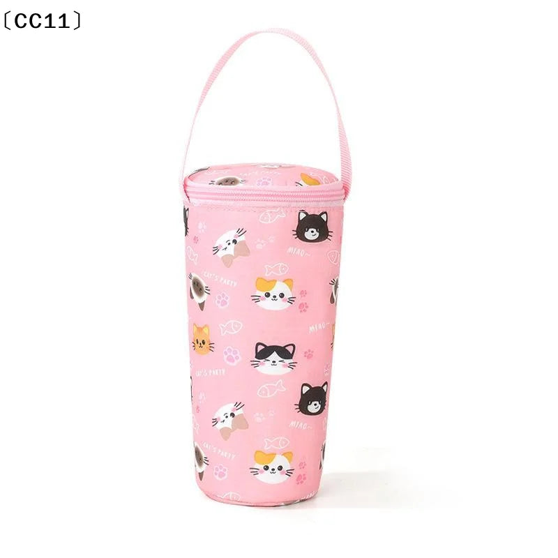 Cute Cartoon Insulated Water Bottle Carrier Bag Waterproof Fabric Qme