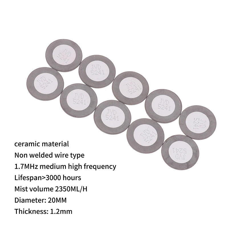 20mm Fogger Ultrasonic Ceramic Disc Sheet Atomizer Humidifier Accessories Replacement Ceramic Disk For Fog Making Machine Tool Qme