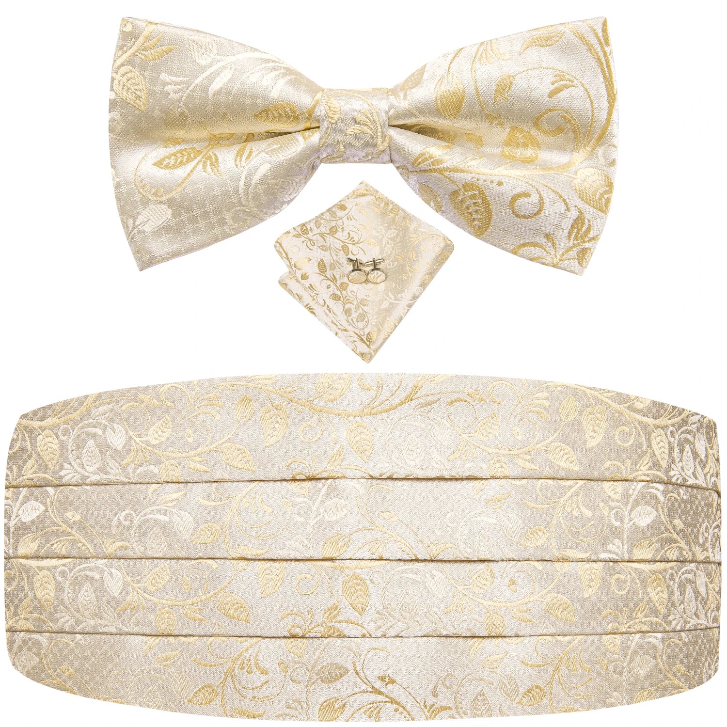 Hi-tie Mens Cummerbunds Vintage Formal Jacquard Pailey Bowtie Hanky Qme