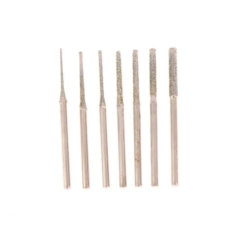 10Pcs 0.8/1/1.2/1.5/1.8/2/2.5MM Diamond Coated Drill Bits With 2.35MM Shank For Glass Jade Jewelry Grinding And Polishing Qme