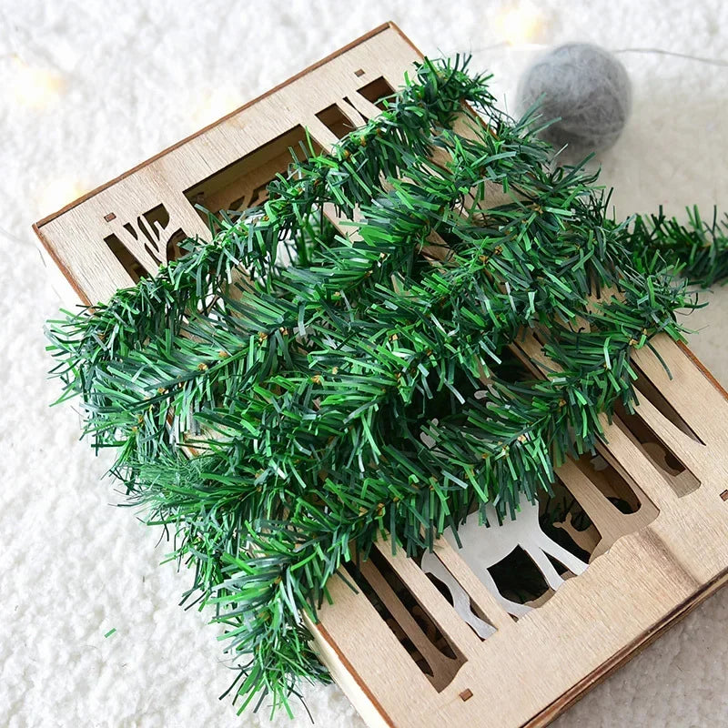 5.5M Christmas Decoration Garland Christmas Tree Ornaments Green Cane Party Supplies Home Decor Qme