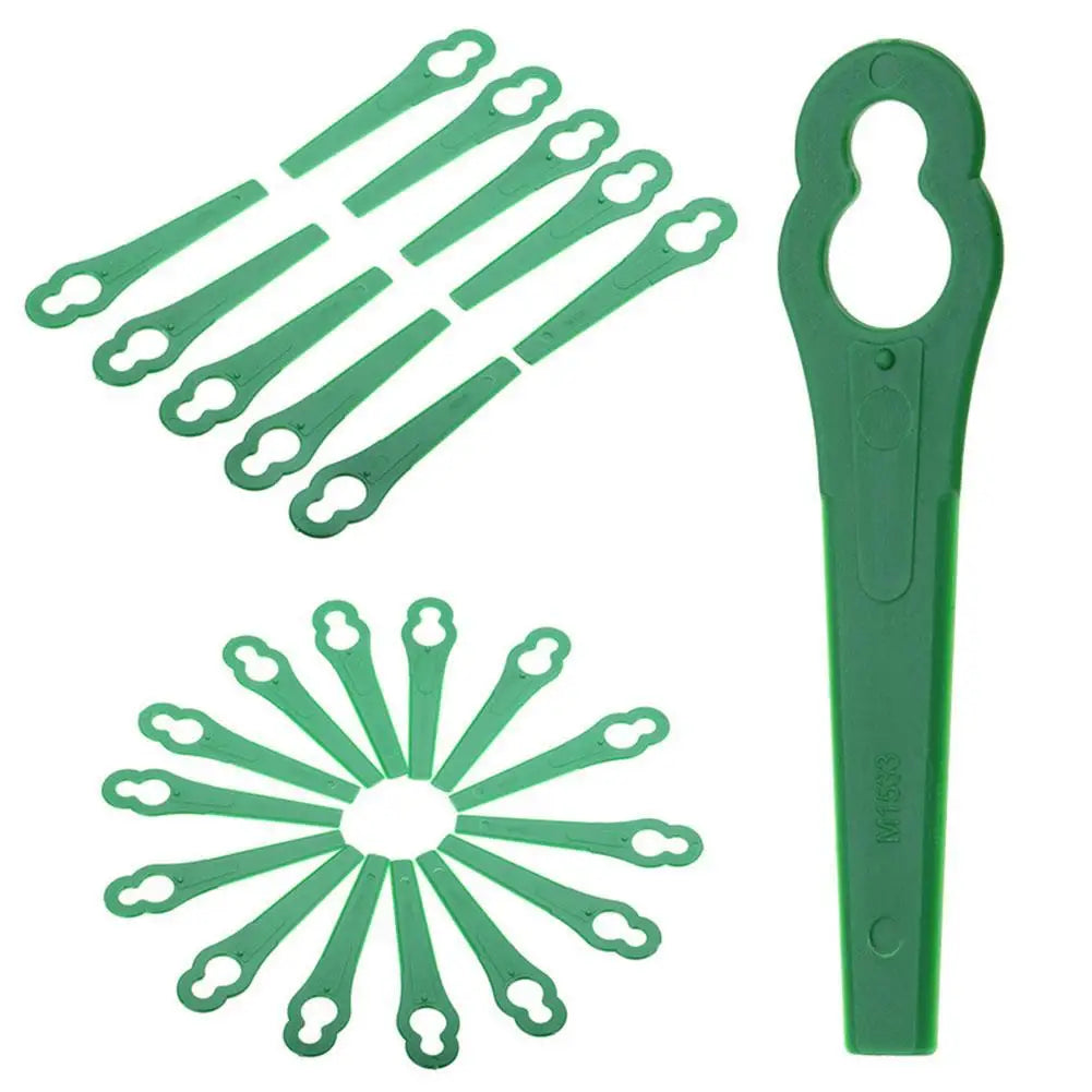 100pcs Plastic Cutter Blades For Electric Cordless Grass Trimmer Strimmer Tool Grass Trimmer Blades Replacement Garden Tool Qme