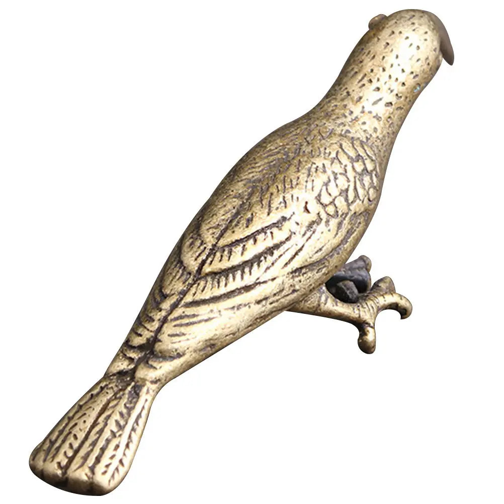 Premium Brass Woodpecker Statue Lifelike Vintage Bird Ornament Small Desktop Decor Indoor Tabletop Brass Craft Adornment Gift Qme Default Title