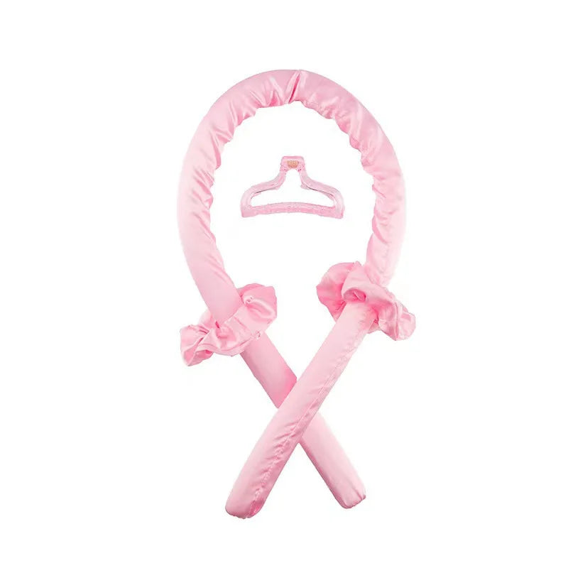 Heatless Curling Rod Headband No Heat Silk Curls Ribbon Hair Rollers Qme Pink China Mainland