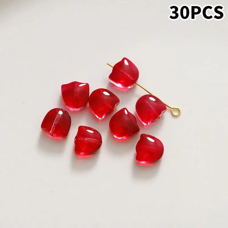 DIY Lampwork Beads 30Pcs Multicolor Glass Flower Beads for Jewelry Making Handmade Accessories Supplies Qme A2