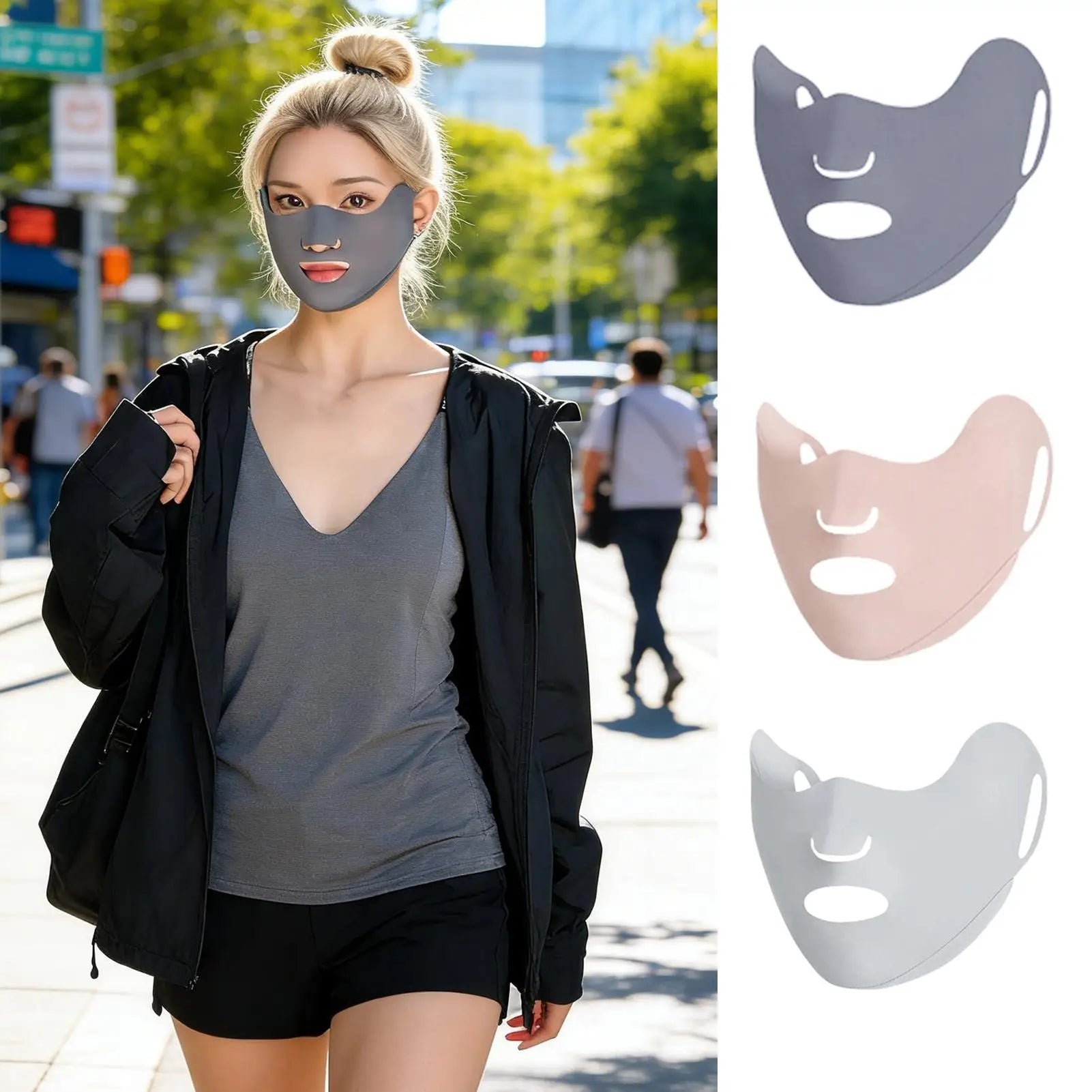 1pc Sun Protection Face Cover Breathable UPF50 Protector With Ear-loop Sun Face Masque For Motorcycle Riding Running Hiking Golf Qme