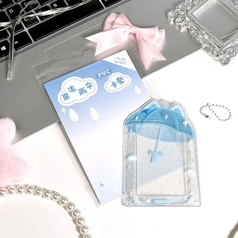 Korean Idols Photo Frame Umbrella Acrylic Photocard Holder Cute Sweet Qme Blue