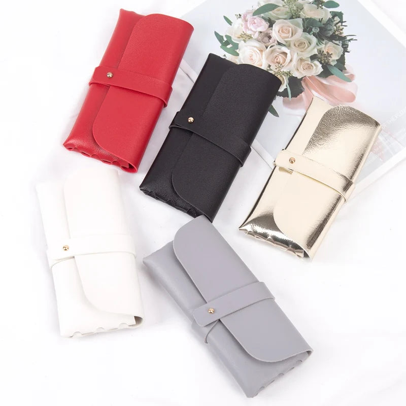 Soft Pu Leather Thick Glasses Bag Fashion Protective Case Women Men Qme