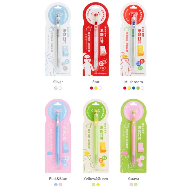 Relax Switch Pen Exam Prep Fidget Clicker Gel Smooth Writing Anti Qme random 3pcs