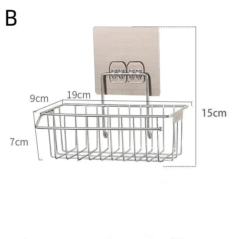 Stainless Steel Kitchen Drain Rack Basket Sink Side Storage Qme B