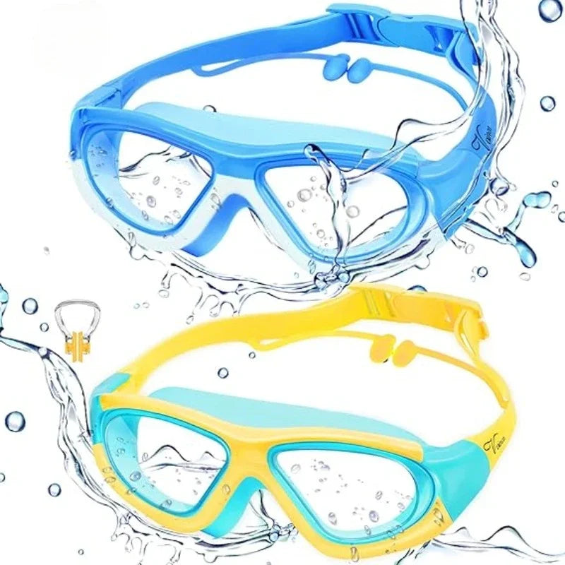 Anti-fog Kids Swim Goggles Large Frame UV Protection Silicone No Qme