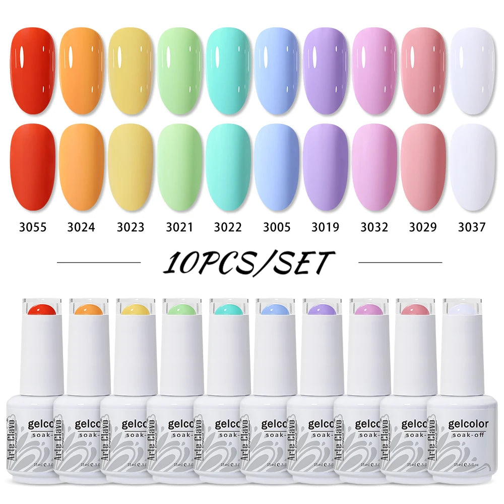 Arte Clavo 4 6 8 Gel Nail Polish Art Soak Off UV Colorful Semi