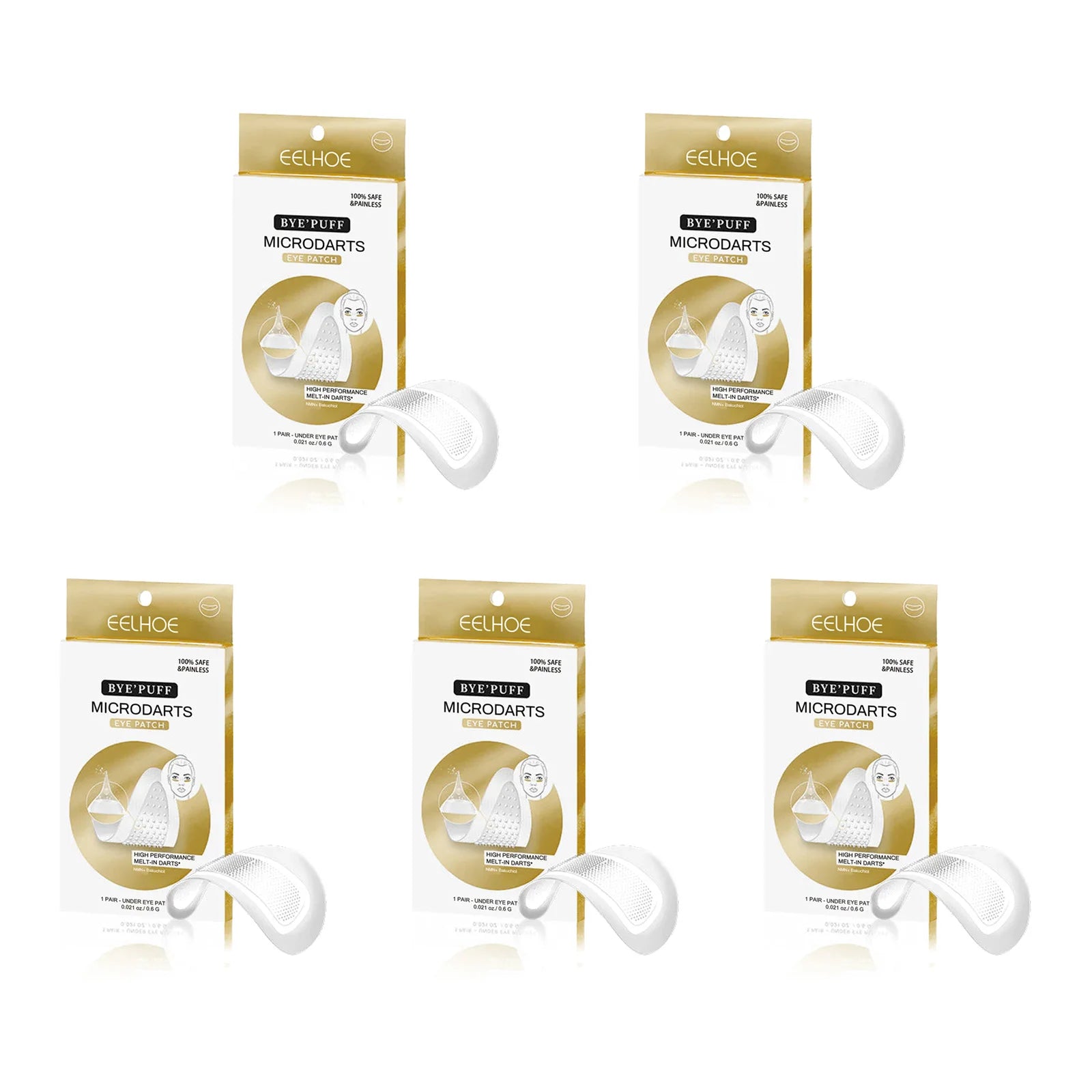 Hyaluronic Acid Microneedle Eye Patches Reduces Dark Circles & Puffiness Fade Fine Lines Under Eyes Nourishes Delicate Eye Skin Qme 5 pairs