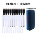 Magnetic Black/White Dry Erase Markers with Eraser Cap White Board Dry erase Markers Classroom Dry Wipe Pens for Office School Qme 20 Pcs mix 1 Eraser