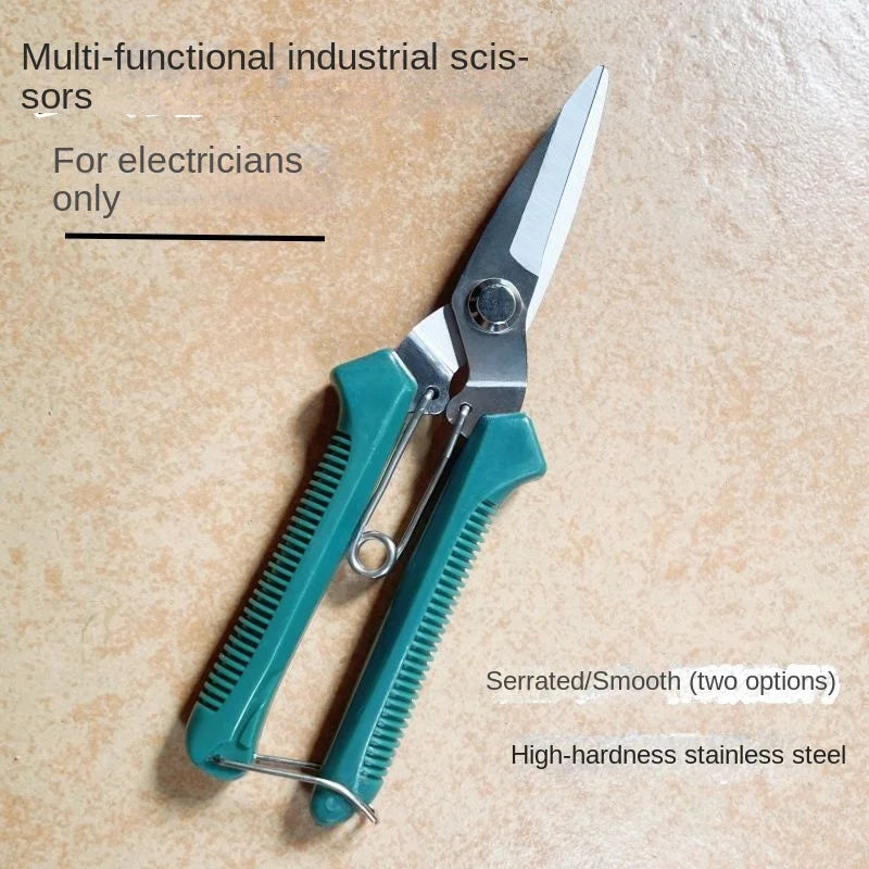 Straight Head Pruning Shears Non-slip Handlestainless Steel Outils Qme green