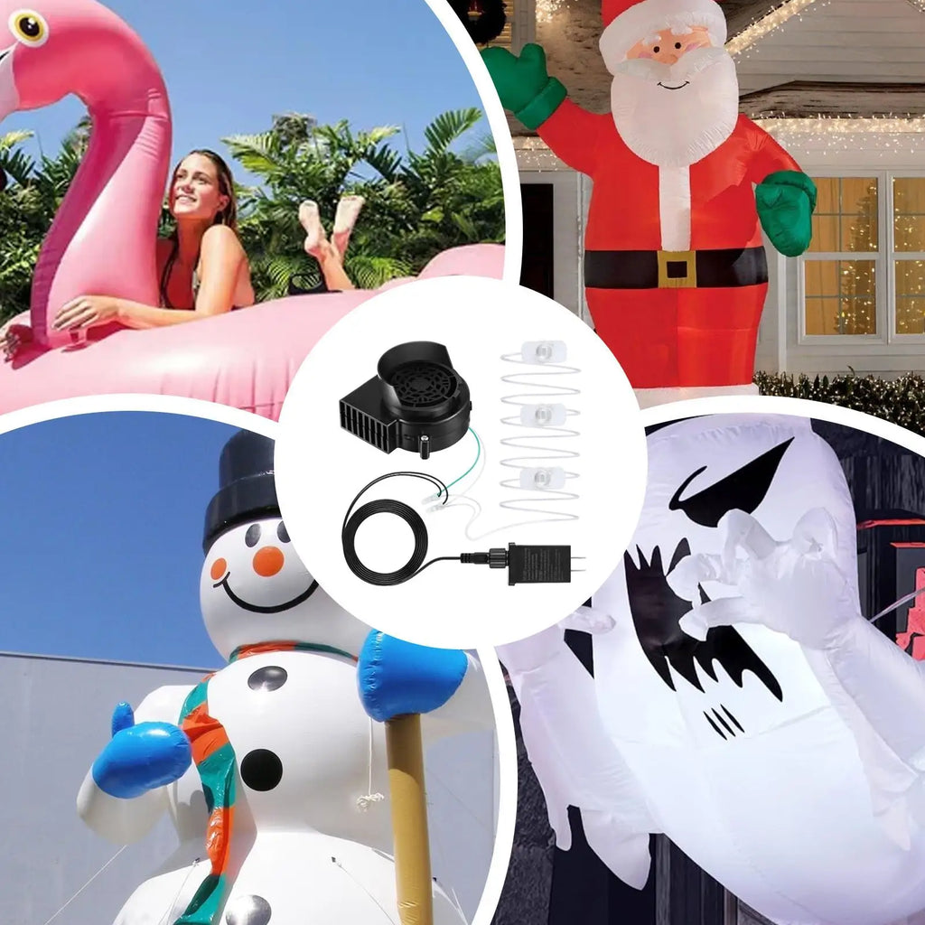 Inflatable Air Blower Fan 12V christmas Inflatables Blower Fan with LED Light String Replacement Decoration Blowing Machine Qme
