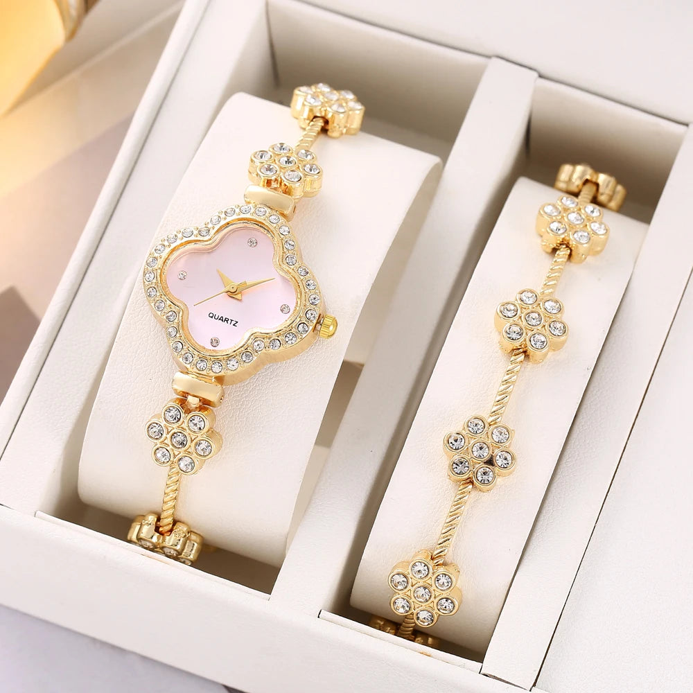 New Fashion Butterfly Strap with Diamond Set Round Women's Watch Simple Student Bracelet Watch Women's Quartz Watch Qme