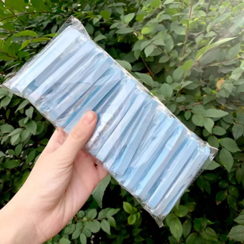 12/50PC Compressed Face Wash Wash Face Sponge Clean Face Disposable Powder Puff Face Cleansing Cotton Pad Cleansing Beauty Strip Qme Blue-50pcs