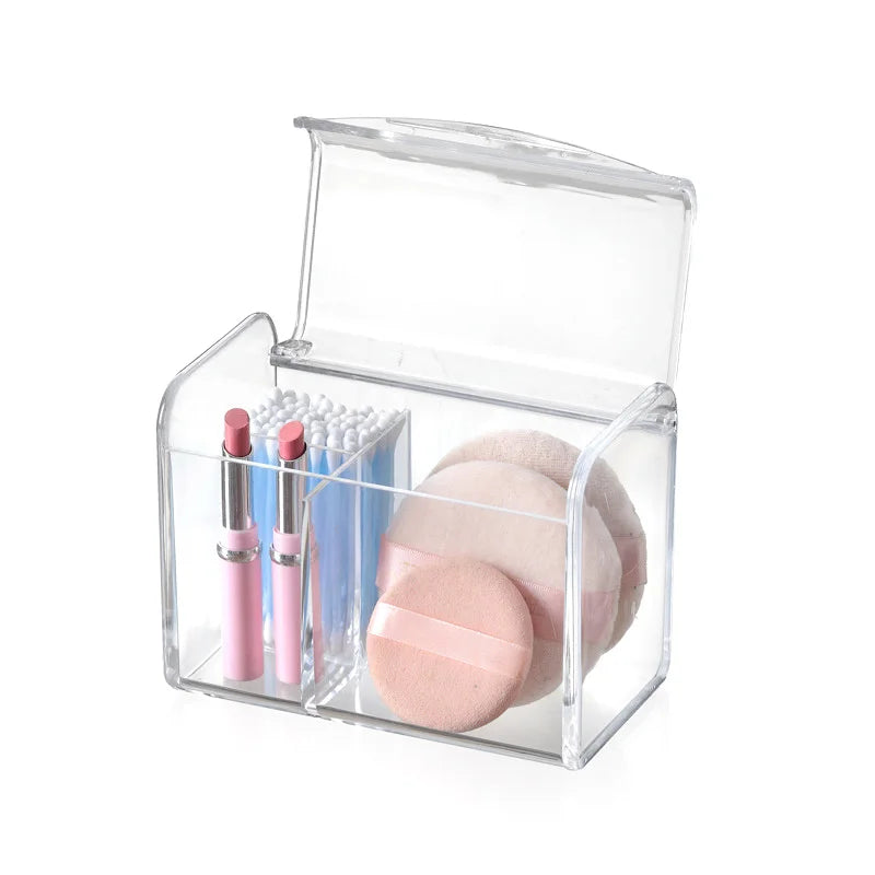 Swabs Storage Containers Lid Transparent Cotton Swab Holder Dustproof Qme