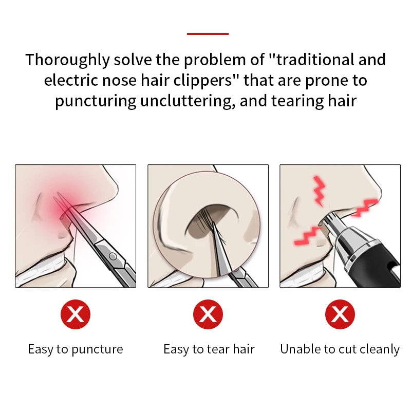 Men's Nose Hair Trimmer Stainless Steel Manual Suitable Razor Qme
