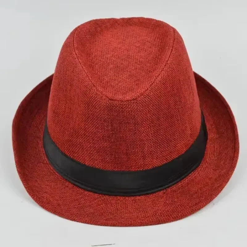 Fashionable British Jazz Hat Solid Linen Gentleman's Casual Denim Qme