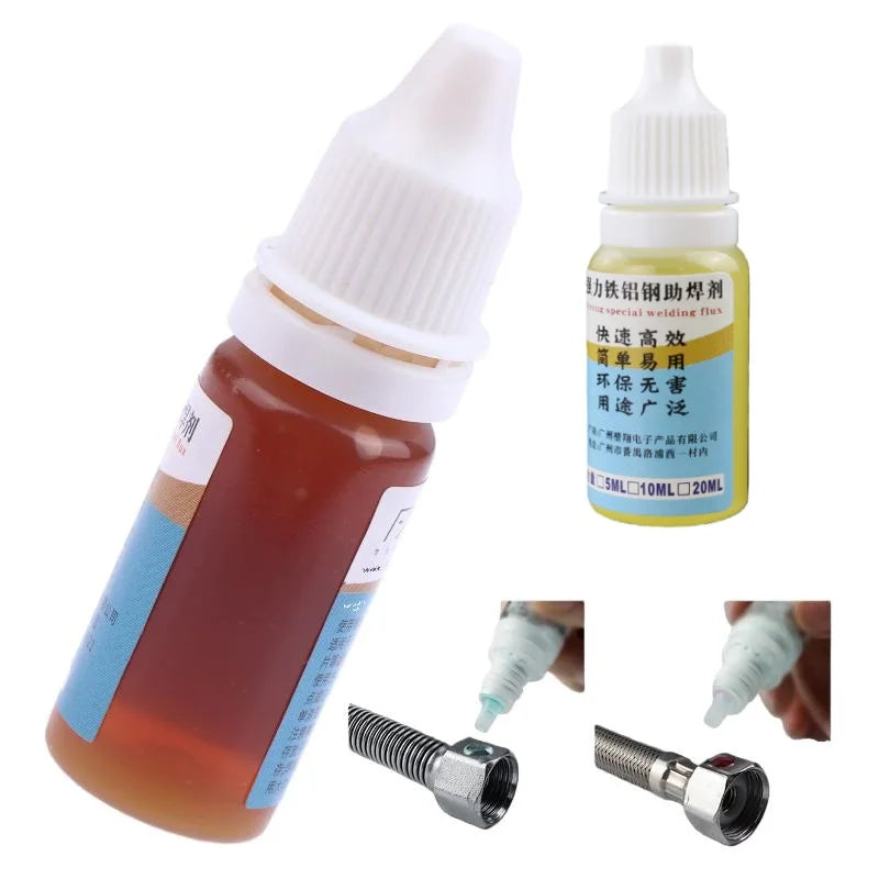 1Pcs Liquid Aluminum Metal Electronics Copper Soldering Flux 10ml Soldering Flux No Water Cleaning 18650 Battery Soldering. Qme Onesize