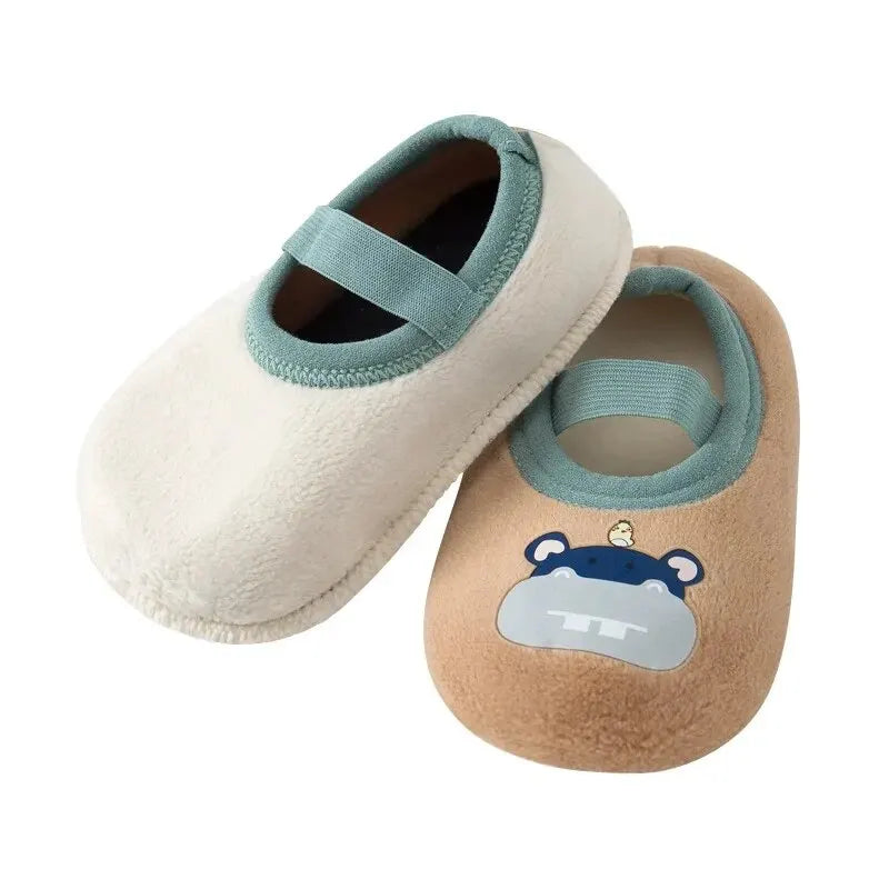 Baby Anti-slip Socks Newborn Warm Crib Floor Shoes with Rubber Sole for Children Boy Toddler Foot Girl Infant Cute Kids Slippers Qme