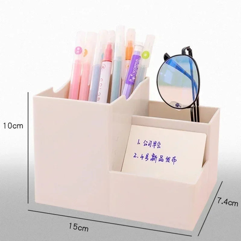 Multi-function Desktop Pen Holder School Supplies Storage Case Colorful Plastic Box Office Desk Accessories Pencil Organizer Qme