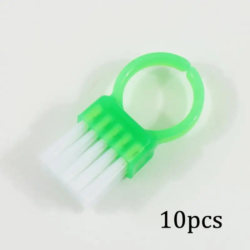 Mini Ring Nail Dust Cleaning Brush Soft Bristle Tool DIY Professional Qme 10Pcs Green