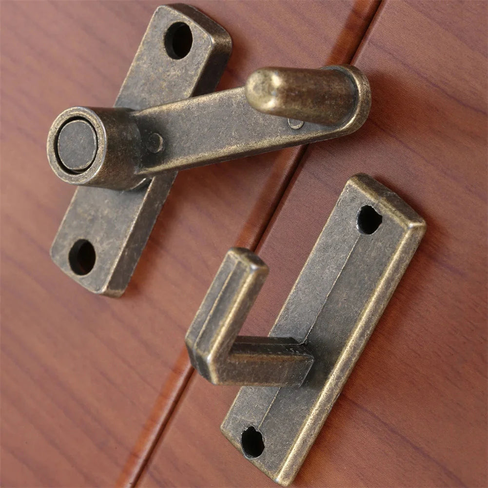 Antique Bronze Door Latch, Retro Sliding Bolt Lock, Vintage Security Gate Latch for Cabinets, Windows & Furniture Qme