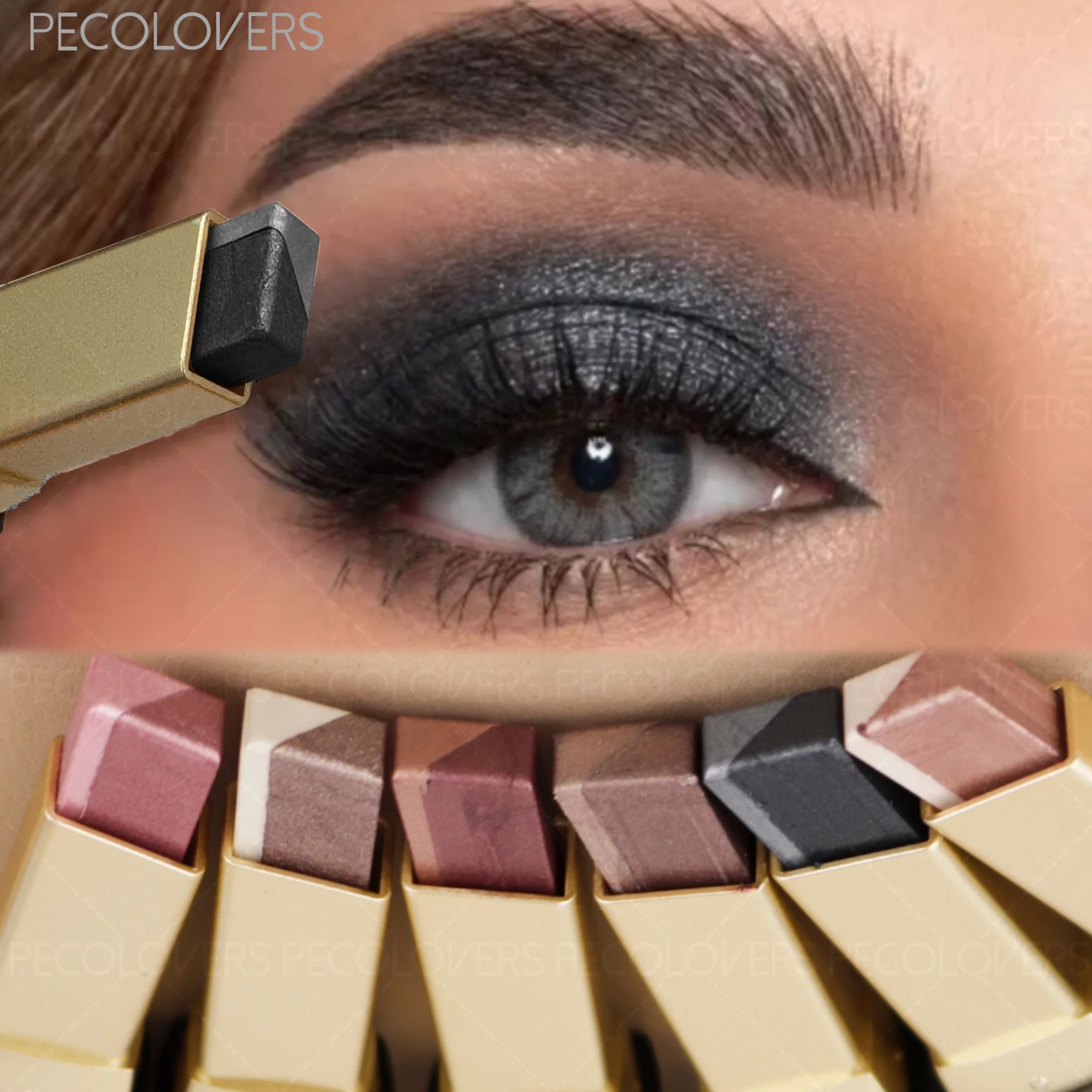 Two-tone Gradient Eyeshadow Stick Pearly Shimmer Waterproof Qme