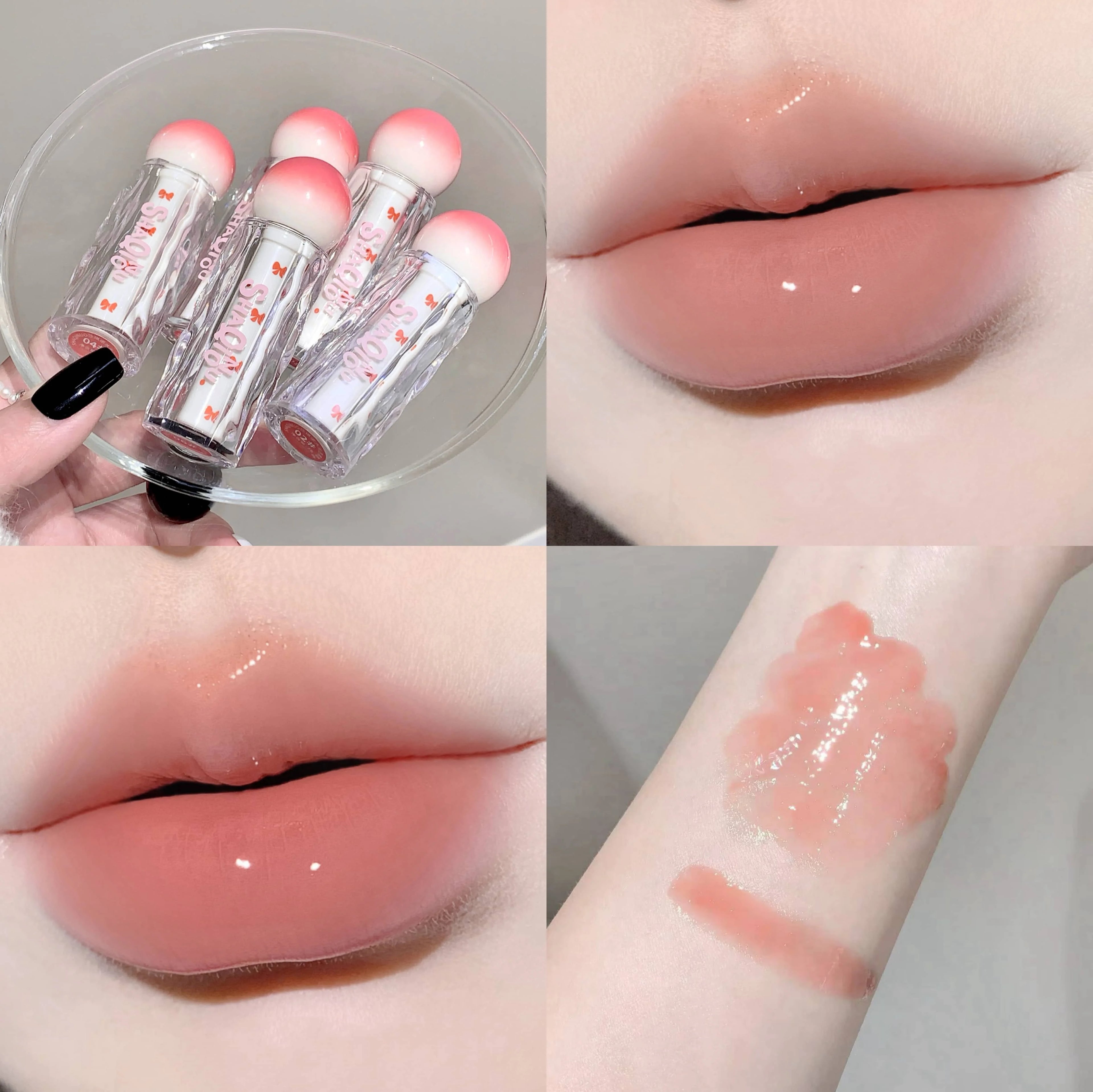 SHAQINUO Watery Lip Gloss Moisturizing Mirror Water Long-lasting Qme S9028-3