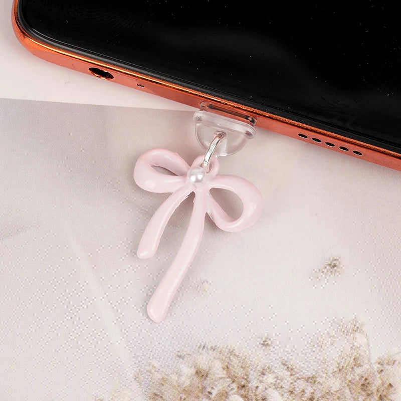Contemporary Bow Design Type-c Phone Dust Plug Pendant Offers Qme A1
