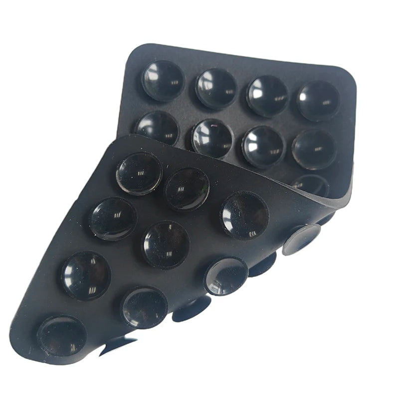 Double Side Silicone Suction Pad Mobile Phone Fixture Strong Reusable Qme Black