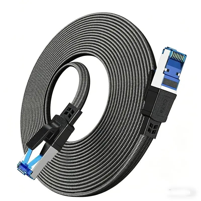 CAT8 Ethernet Cable 40Gbps 2000MHz Velocity RJ45 Flat Smooth Gaming Qme