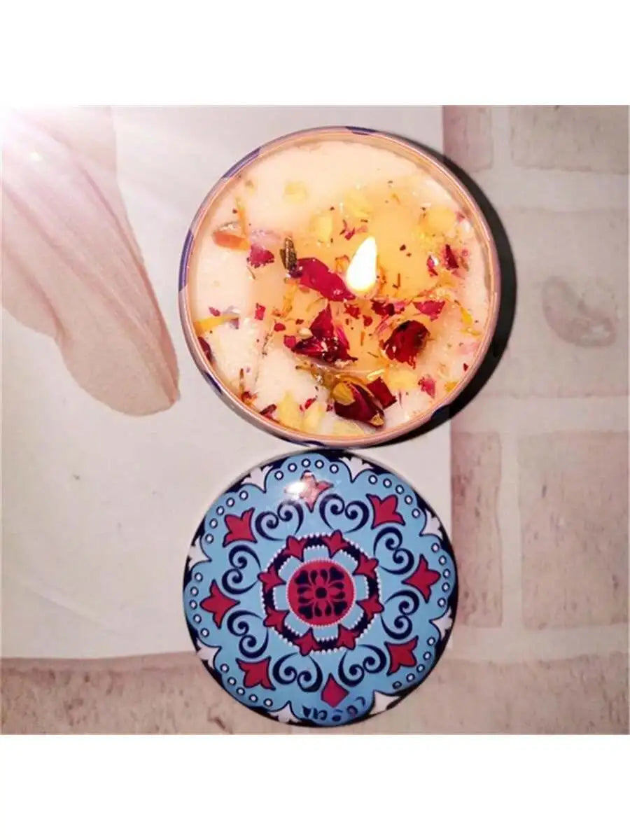 4 Cans Melt Wax Aromatherapy Homemade Soy Candle Cup Flower Candles Qme vanilla