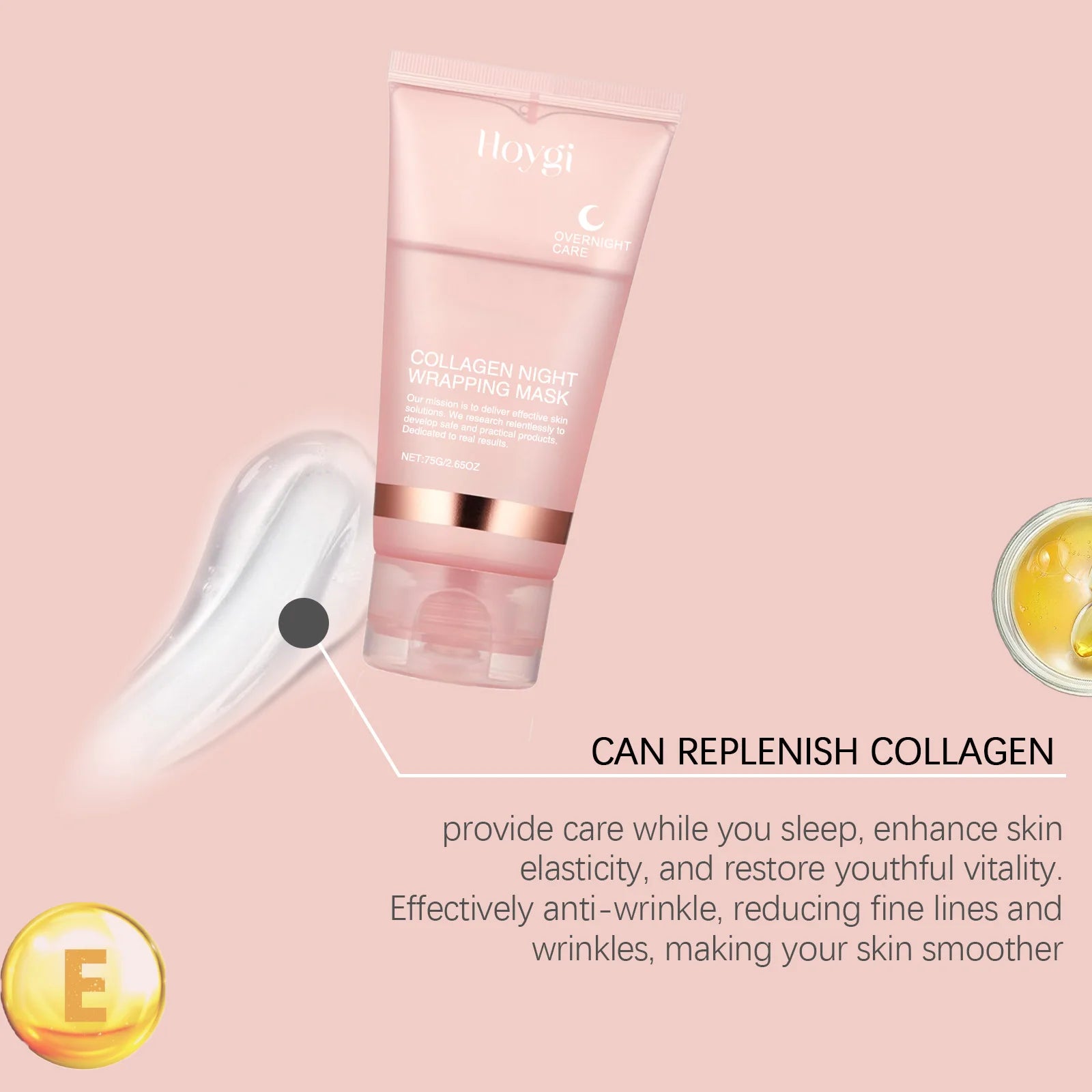 Collagen Peel-off Mask Night Wrapping Facial Mask Deeply Hydrating Moisturizing Firming Skin Facial Mask Daily Face Skin Care Qme
