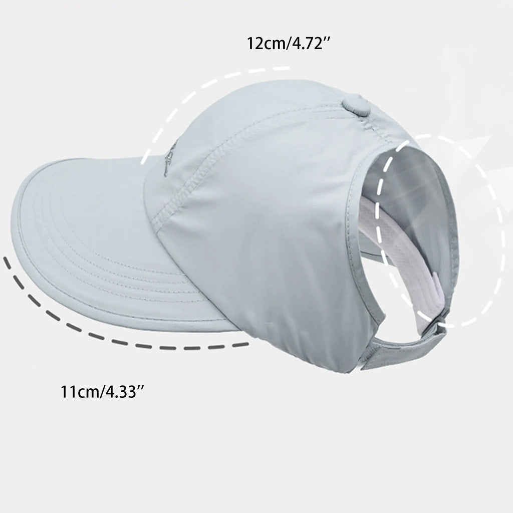 Men's and Women's Solid Color Baseball Caps Lightweight Wide Brimmed Outdoor Camping Hiking Caps Adjustable Buckle Sun Hats Qme