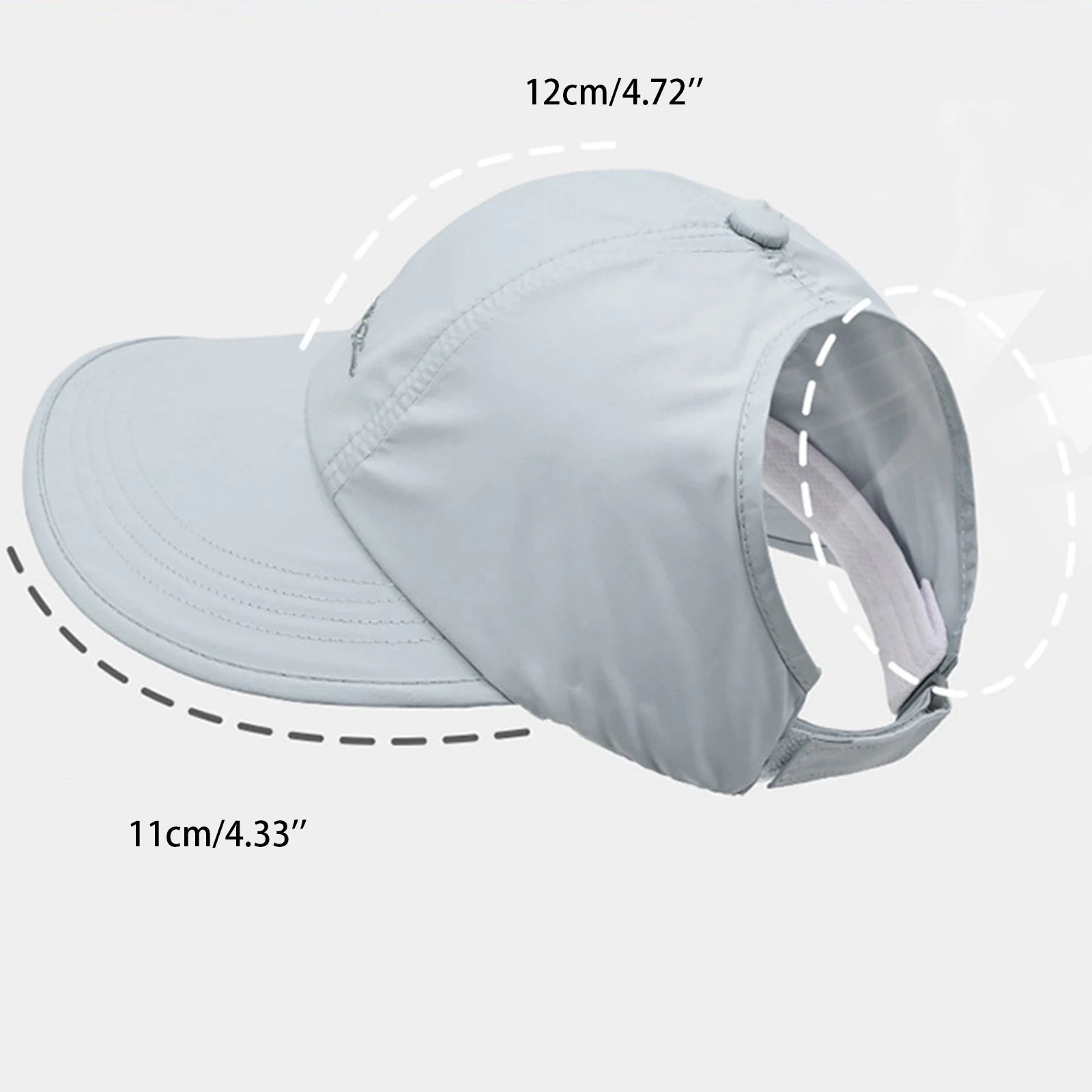 Men's and Women's Solid Color Baseball Caps Lightweight Wide Brimmed Outdoor Camping Hiking Caps Adjustable Buckle Sun Hats Qme