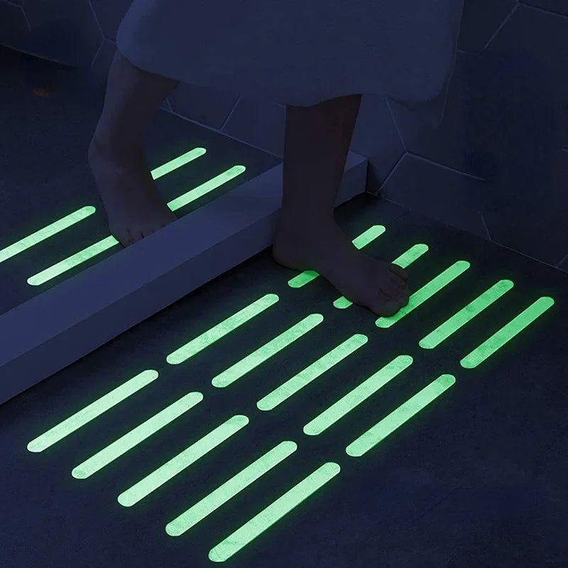 24pcs Bathtub Non-Slip Stickers Luminous Shower Mats For Showers Anti Slip Bath Tub Stickers With Scraper, Qme
