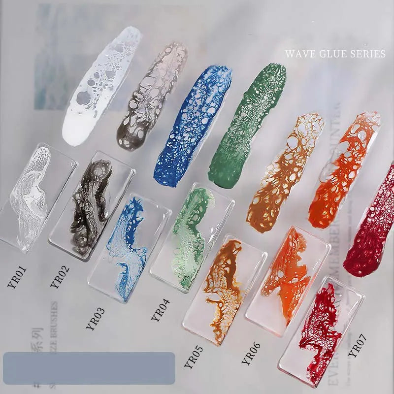 Sea Wave Blooming Liquid Gel Nail Polish Rapid Smudging Bubble Hole Gel Special Halo Dye Nail DIY Varnish Manicure Nail Salon Qme