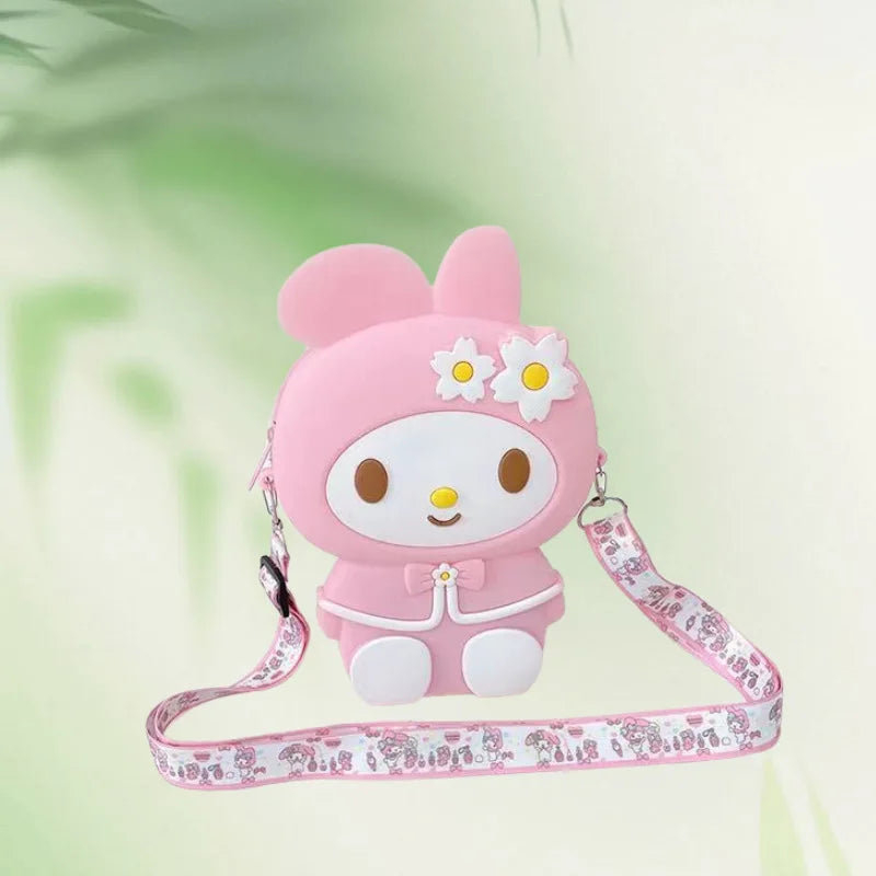 Melody Cartoon Coin Purse Cute, Instagram-Style Fashion Bag for Students Street Style Silicone Crossbody Bag with Toy Design Qme 7