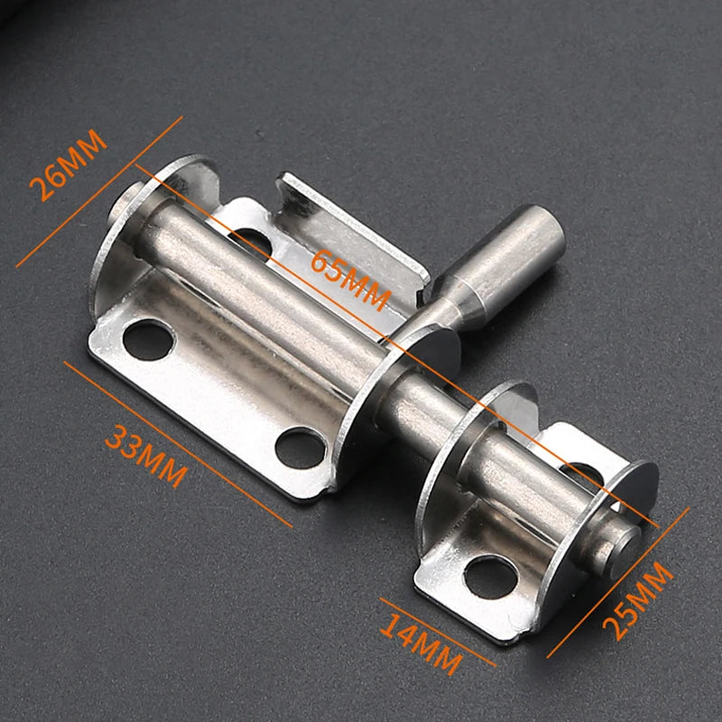 Durable Stainless Steel Door Latch Solid Slide Bolts Lock Home Safety Qme