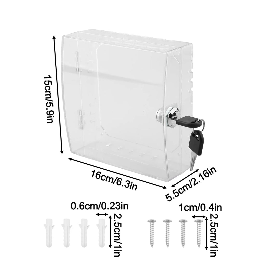 Transparent Thermostat Cover With Lock Acrylic Thermostat Lock Box With 2 Keys Ac Lock Box Cover Thermostat Guard For Home Qme